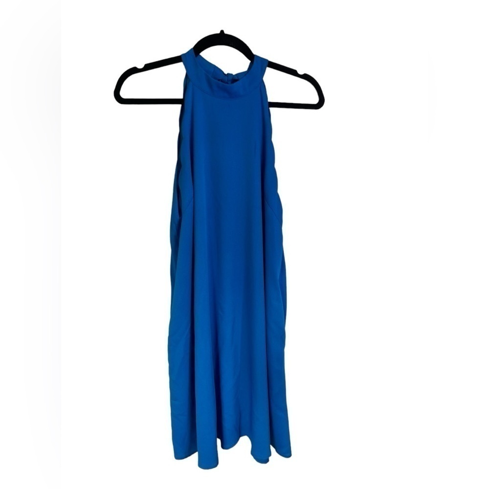 Addie Halter Scallop Blue Dress Fully Lined Size Medium - Picture 8 of 8